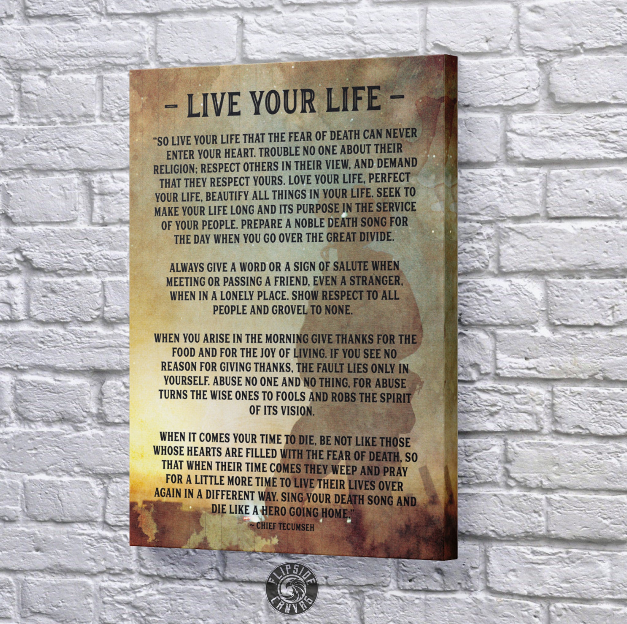 Live Your Life Poem - Flipside Canvas
